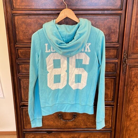 PINK woman’s light blue zip up hoodie - Picture 8 of 10